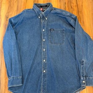 Chaps Men's Classic Blue Denim Shirt